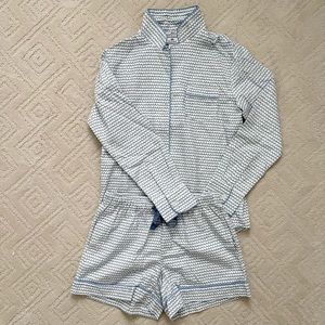 Petite Plume Long Sleeve Short Pajama Set in La Mer